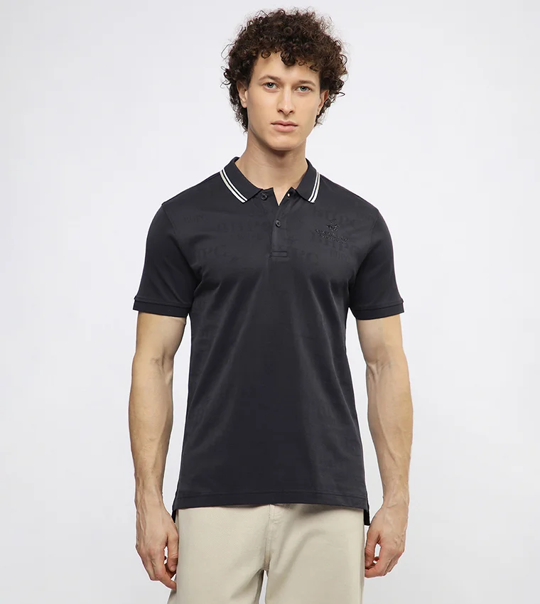 Beverly Hills Polo Club BHPC self jacquard polo